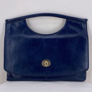 Hobo dark teal leather clutch bag